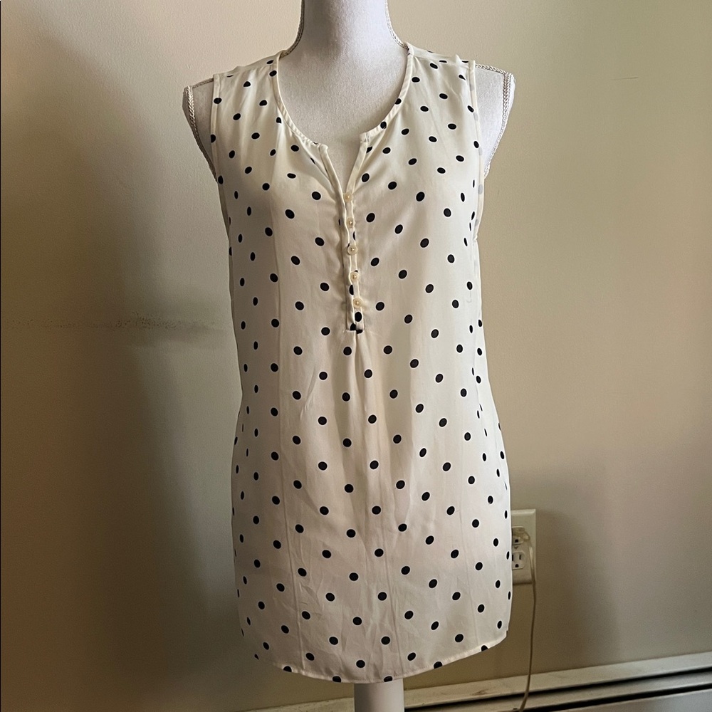 Talbots Sleeveless Polka Dot Blouse